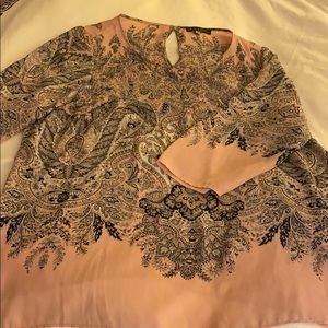 Boho-inspired pink paisley top